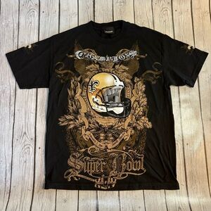 Reebok Black and Gold Saints Super Bowl Men's Tee size medium